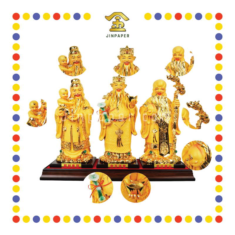 PRAYING STATUE 16寸 沙金三星(含玻璃盒)