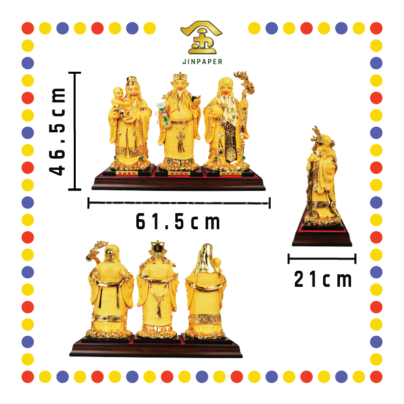 PRAYING STATUE 16寸 沙金三星(含玻璃盒)