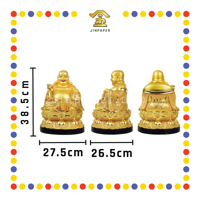 PRAYING STATUE 16寸 琉璃K金全莲笑佛