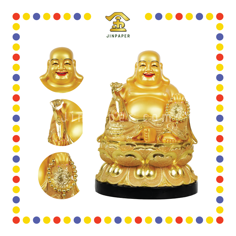 PRAYING STATUE 16寸 琉璃K金全莲笑佛