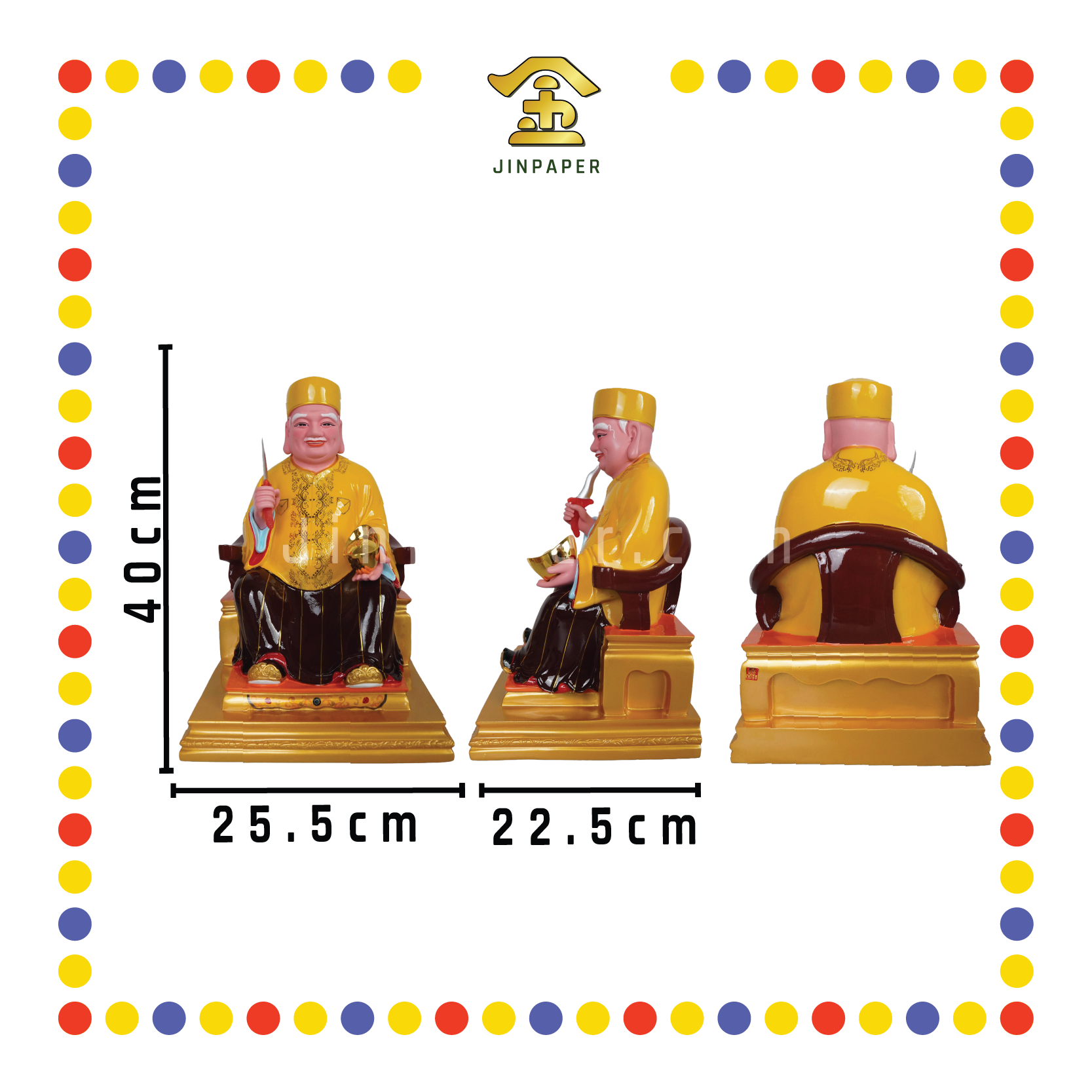 PRAYING  STATUE 16寸 宋谷帽黄衣MISAI拿督公-刀