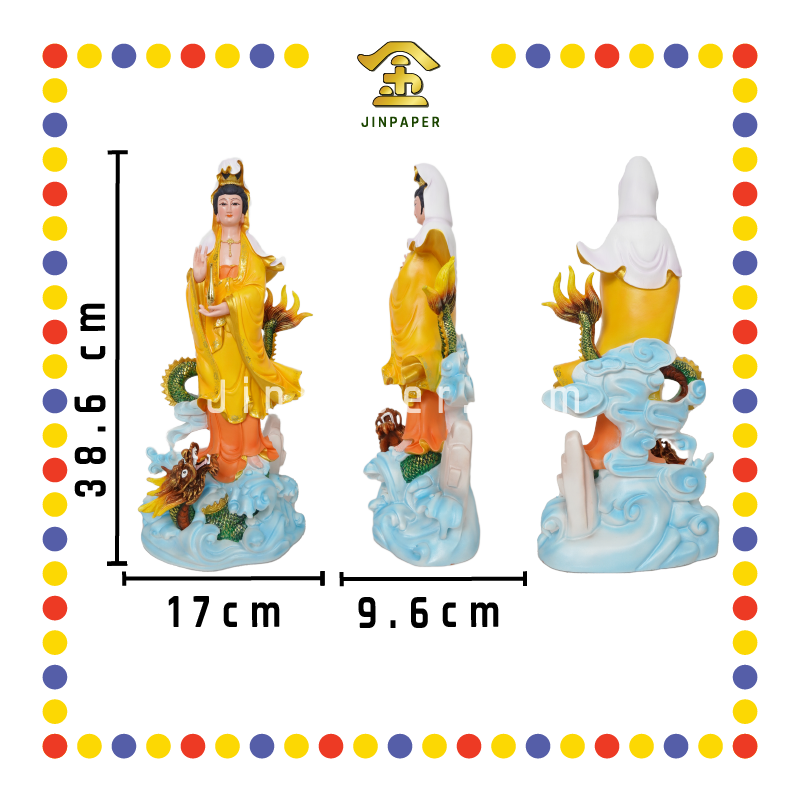 PRAYING STATUE 16寸 彩色立龙观音