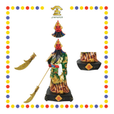PRAYING STATUE 17寸 立关公 彩色按金箔刀向下