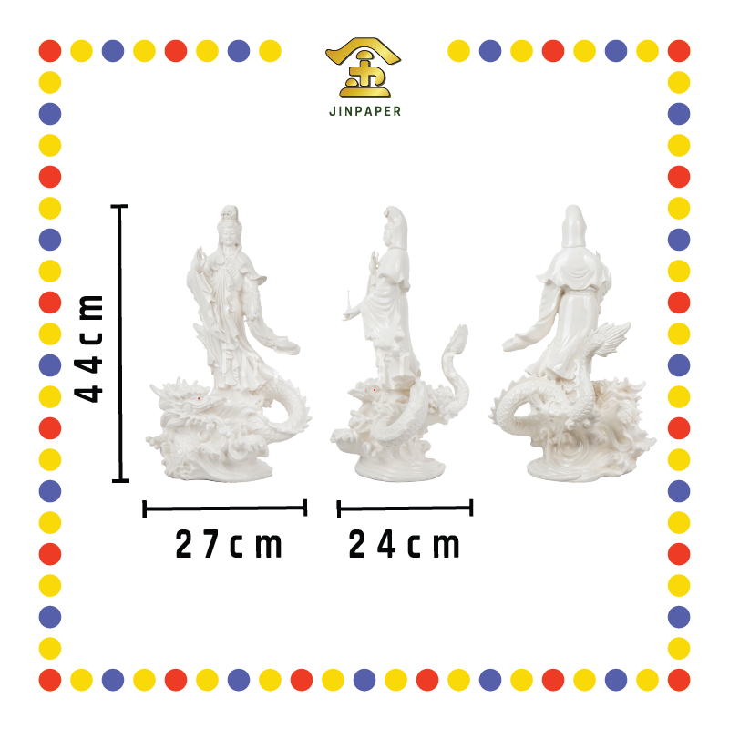PRAYING STATUE 17寸 全白企龙观音
