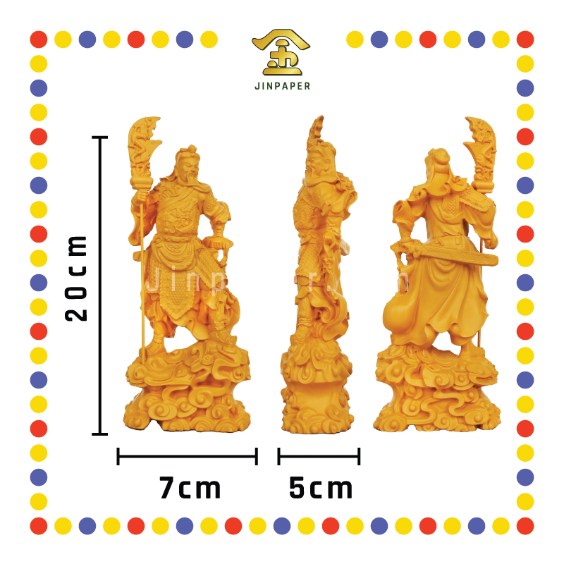 PRAYING STATUE 18cm 木色企关公