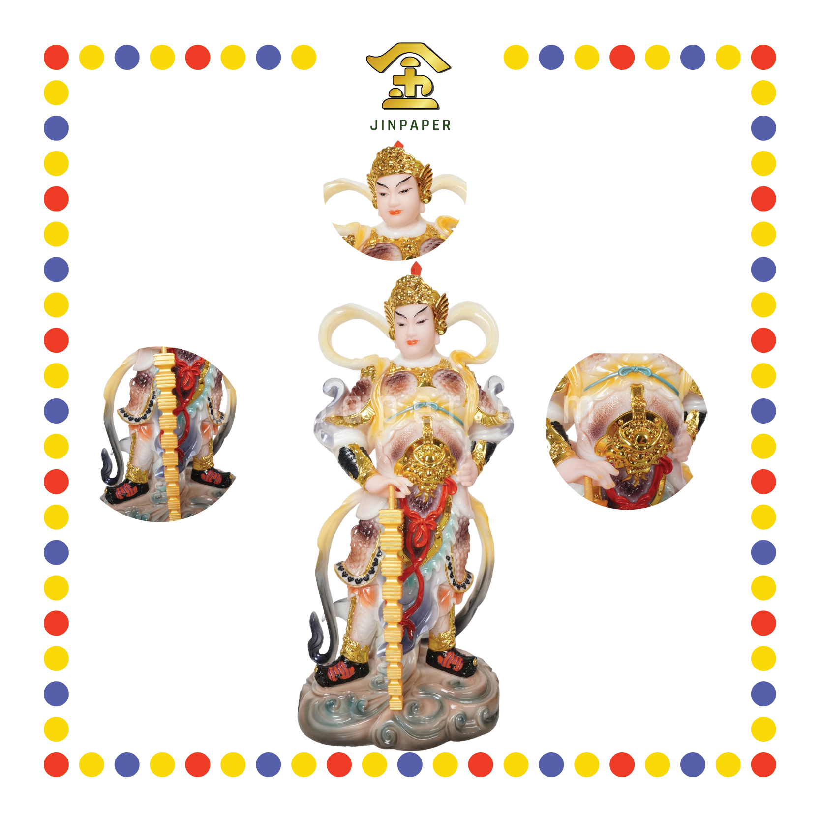 PRAYING  STATUE 19寸 实心站富贵彩韦陀