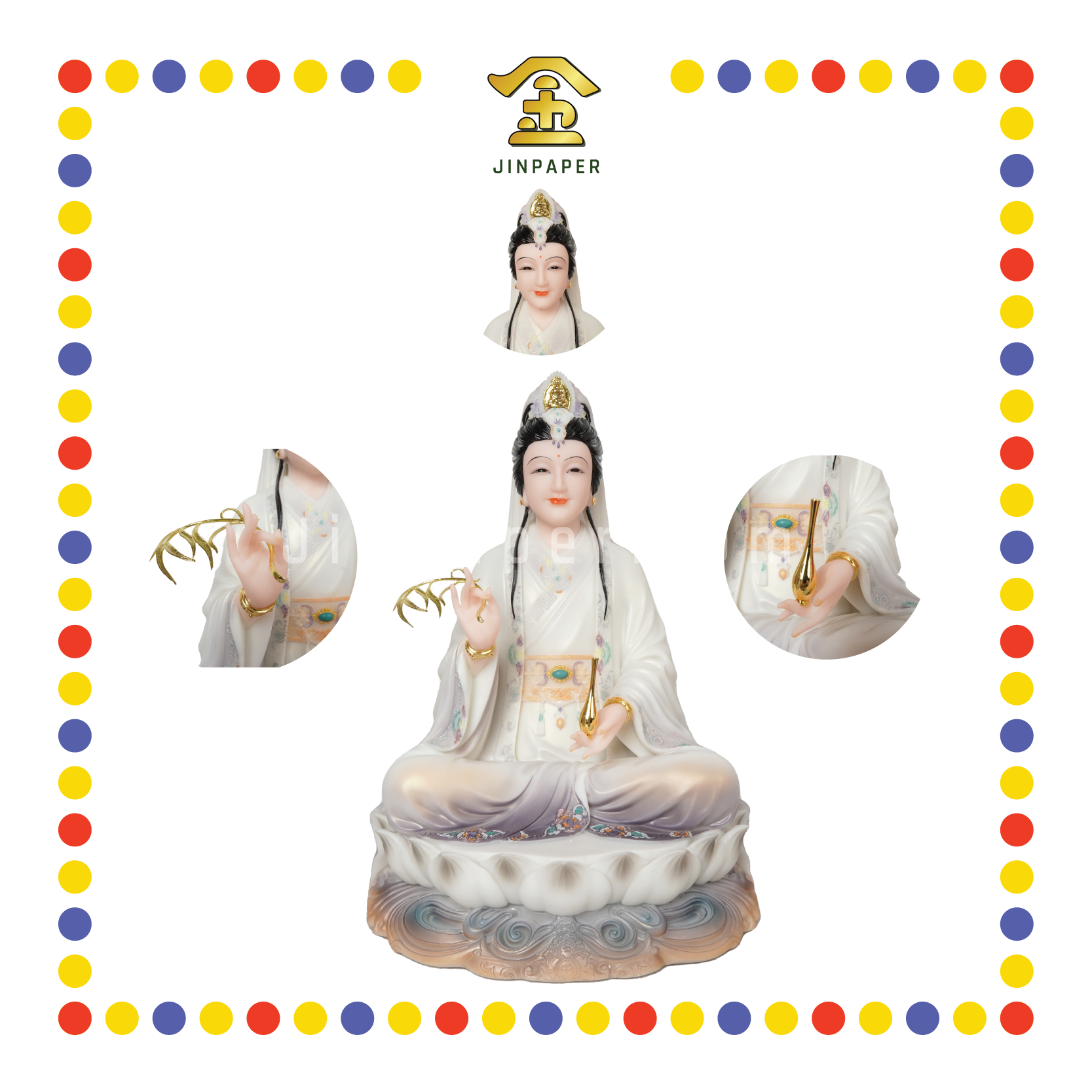 PRAYING  STATUE 19寸 实心紫衣妙善观音