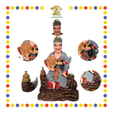 PRAYING  STATUE 19" 坐石灰衣济公