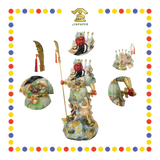 PRAYING  STATUE 19寸 实心极彩绿九龙关公