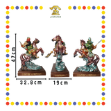 PRAYING  STATUE 19" 树脂金缕彩骑马关公