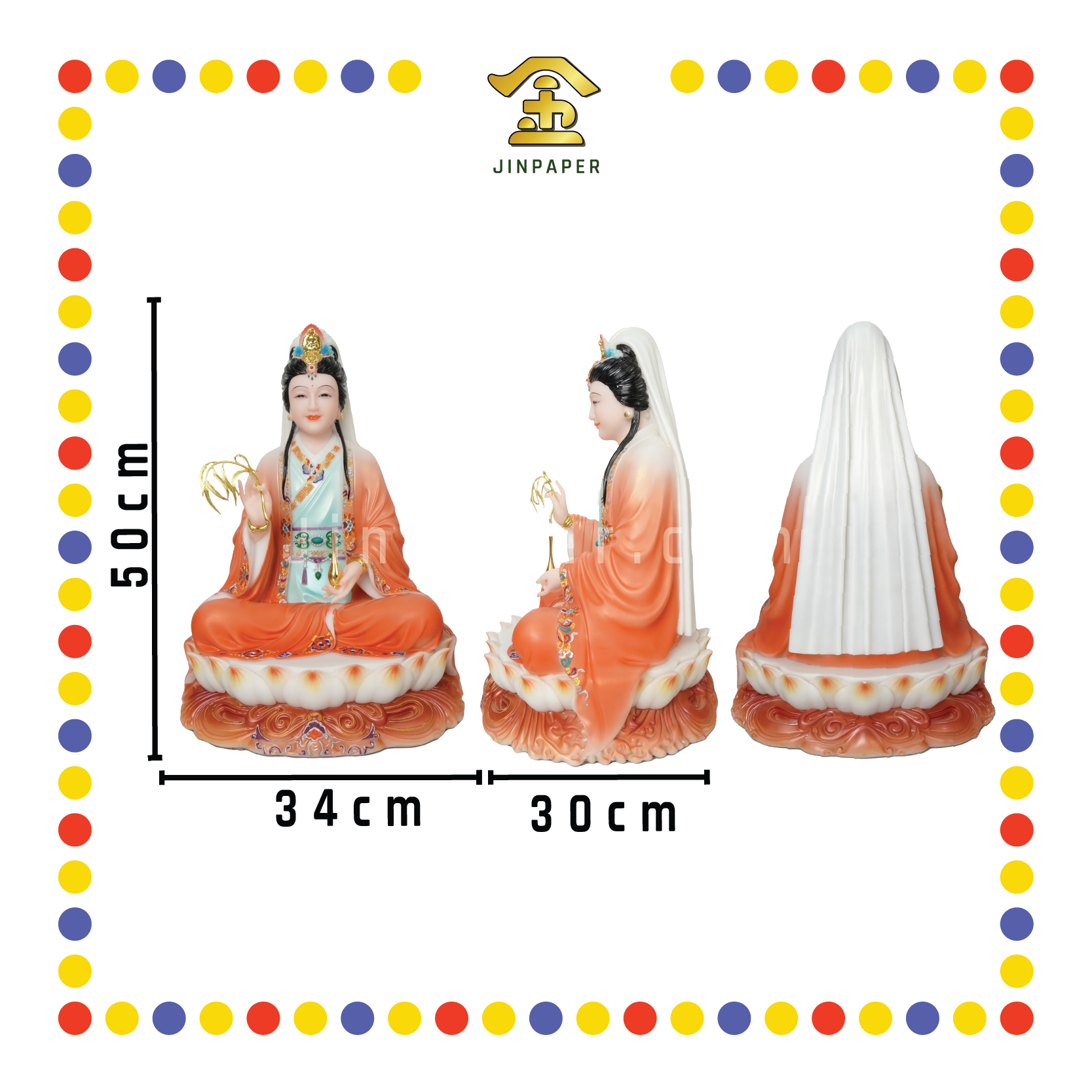 PRAYING  STATUE 19寸 实心红衣妙善观音