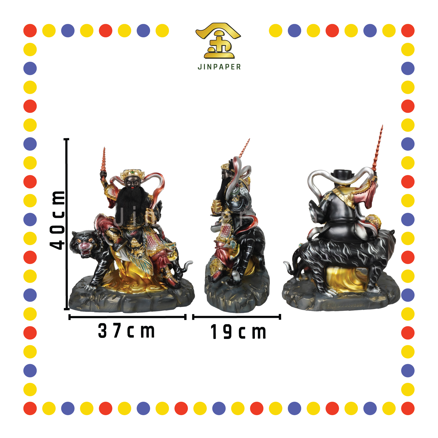 PRAYING STATUE 19" 树脂敦煌彩中路财神赵公明