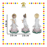 PRAYING  STATUE 19" 实心站白描金妙善观音