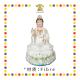 PRAYING  STATUE 19寸 实心白玉彩水浪观音