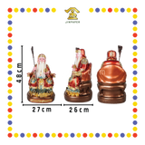 PRAYING STATUE 19" 树脂金缕彩坐圆座土地-拐