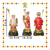 PRAYING STATUE 19" 树脂敦煌彩粉脸真须站山土地-拐