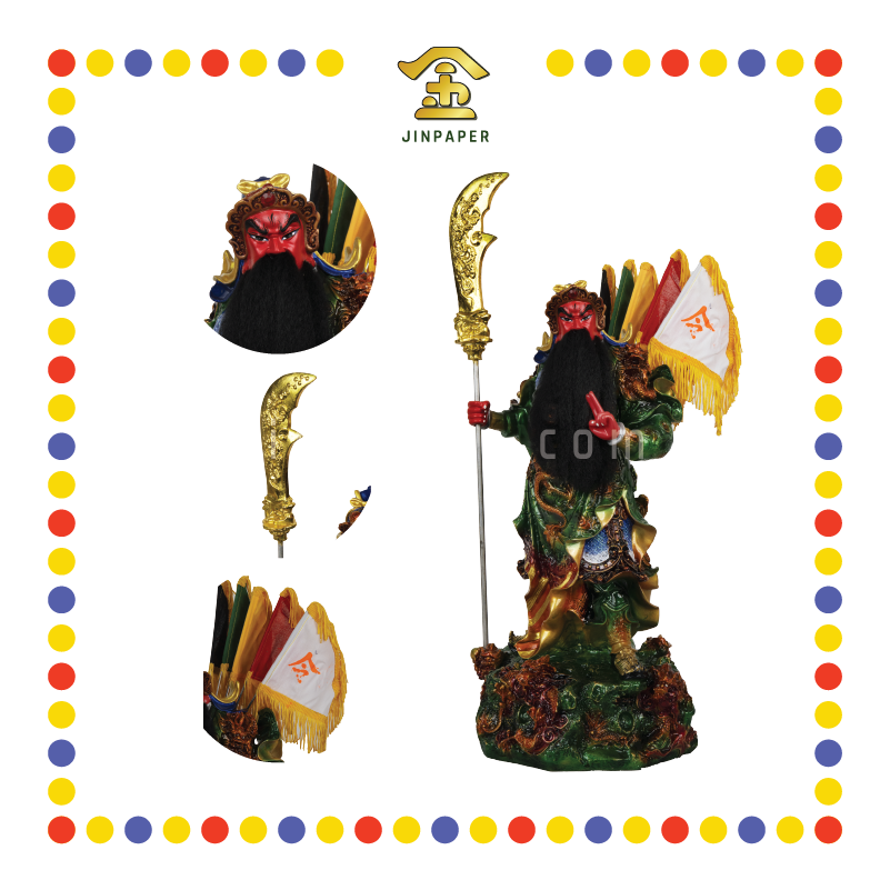 PRAYING STATUE 20寸 站九龙剑指关公