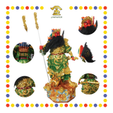 PRAYING  STATUE 21寸 彩色按金箔立九龙关公