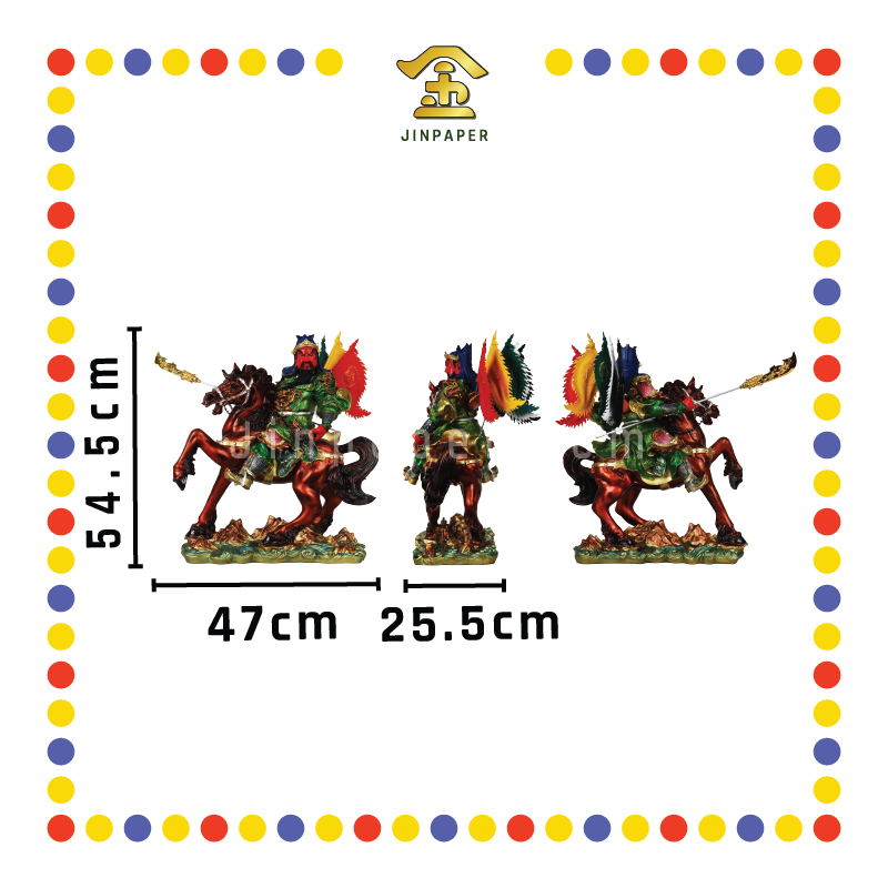 PRAYING STATUE 21寸 彩色骑马关公