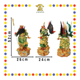 PRAYING  STATUE 21寸 彩色按金箔立九龙关公