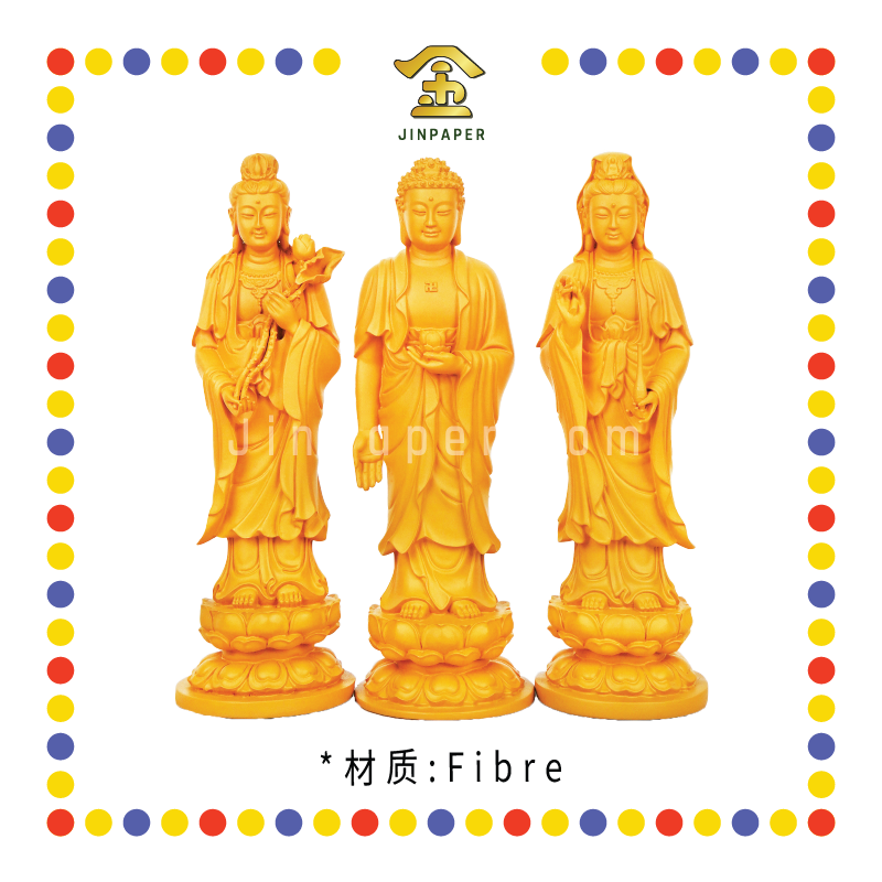 PRAYING STATUE 24cm 木色西方三圣(套)