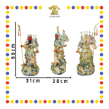 PRAYING  STATUE 26寸 实心极彩绿九龙关公