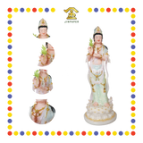 PRAYING STATUE 27寸 立白玉粉脸观音