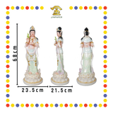 PRAYING STATUE 27寸 立白玉粉脸观音