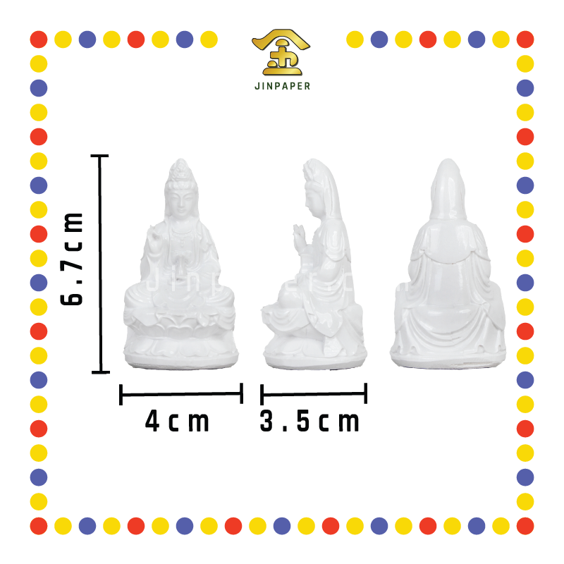 PRAYING STATUE 2½寸 全白观音