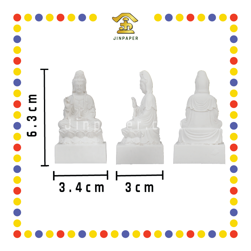 PRAYING STATUE 2寸 全白方底小观音