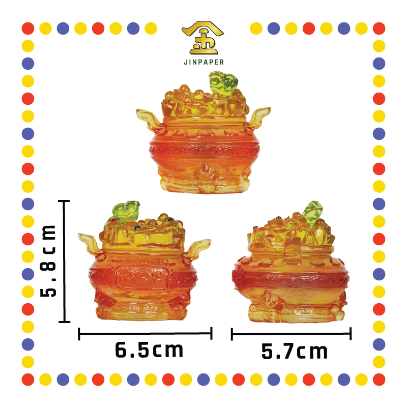 LUCKY GOODS 2寸 仿琉璃聚宝盆