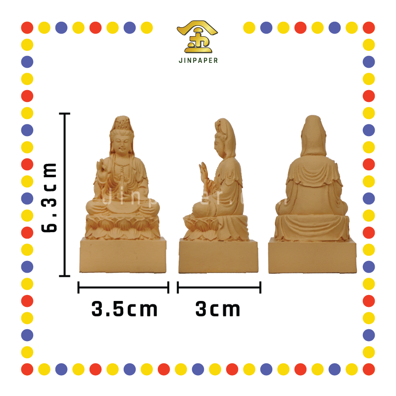 PRAYING STATUE 2寸 木色方底小观音