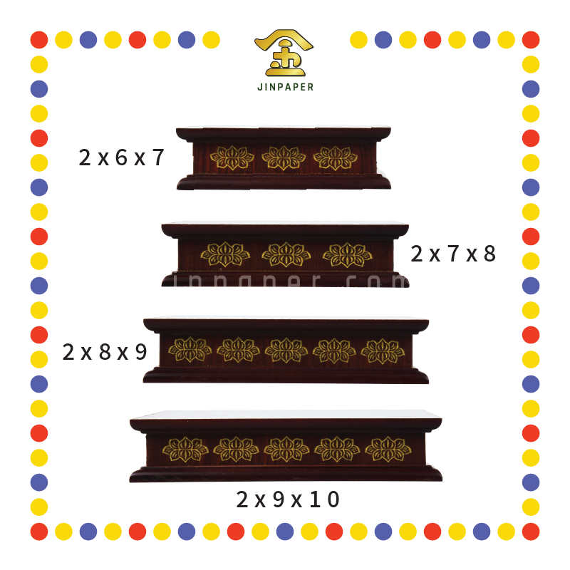 STATUE STAND 2''高 棕边/莲花雕刻垫座(多种尺寸)