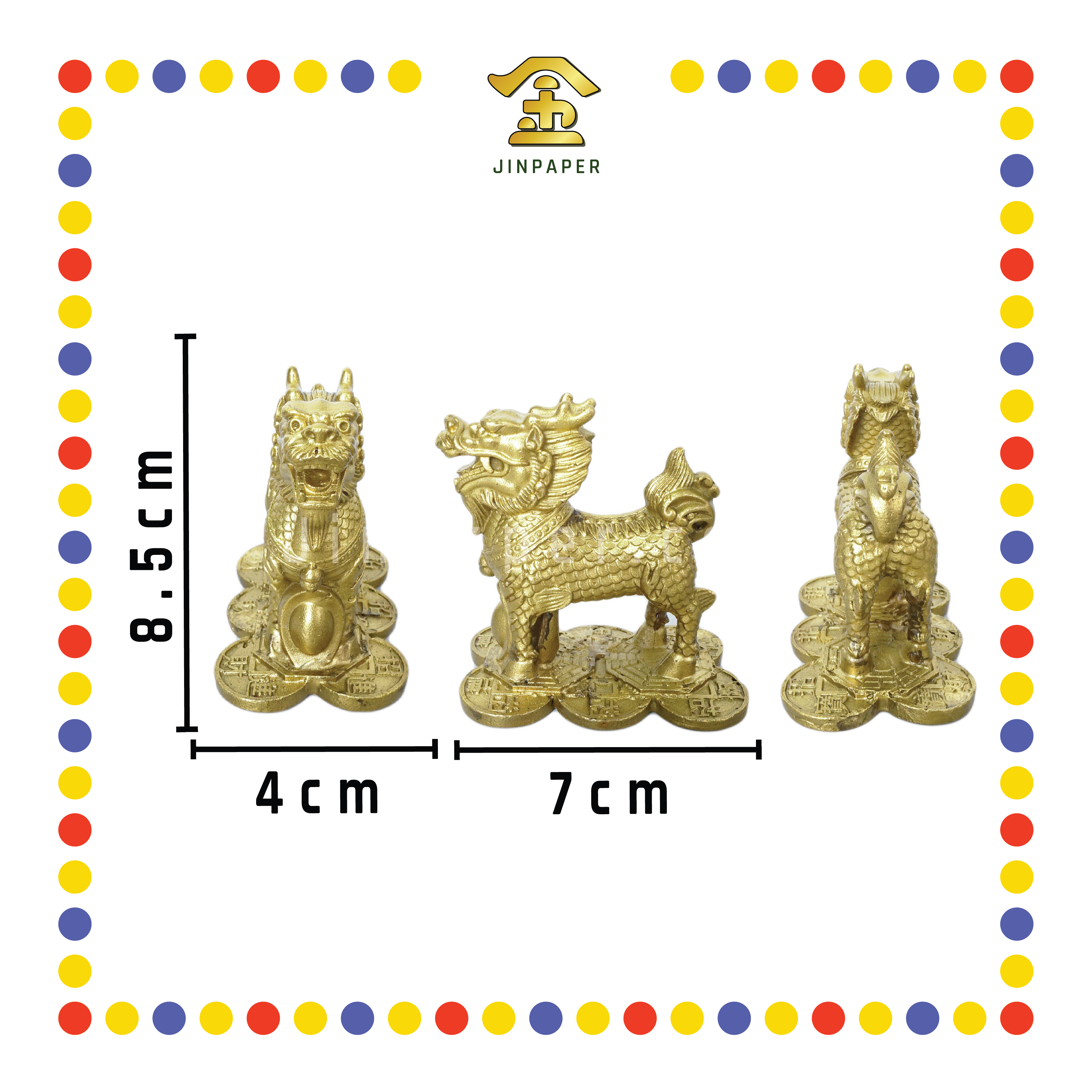 LUCKY GOODS 3寸 小铜麒麟(对)