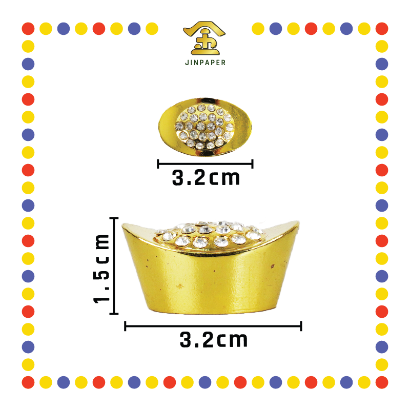 LUCKY GOODS 3cm 招财砖石金元宝