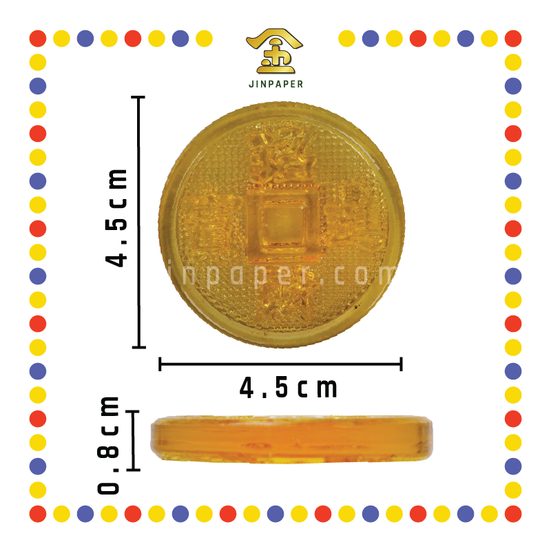 LUCKY GOODS 45mm 水晶玻璃铜钱