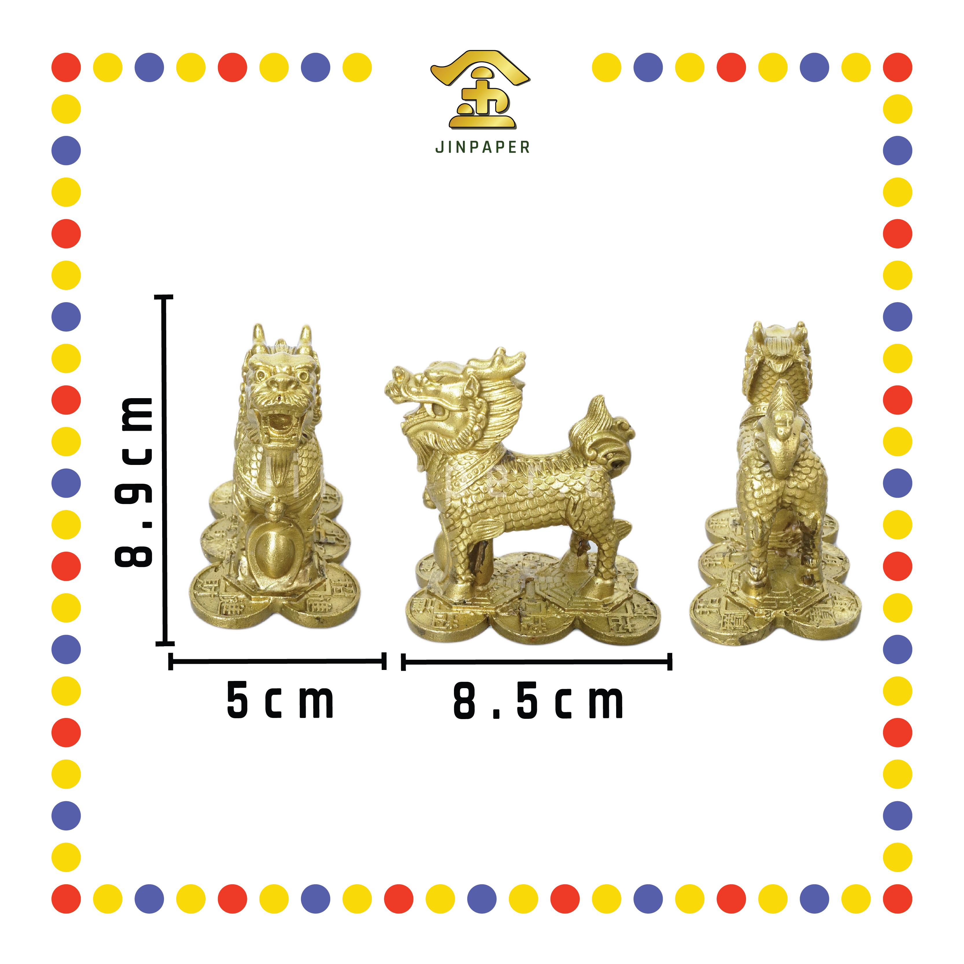 LUCKY GOODS 4寸 中铜麒麟(对)