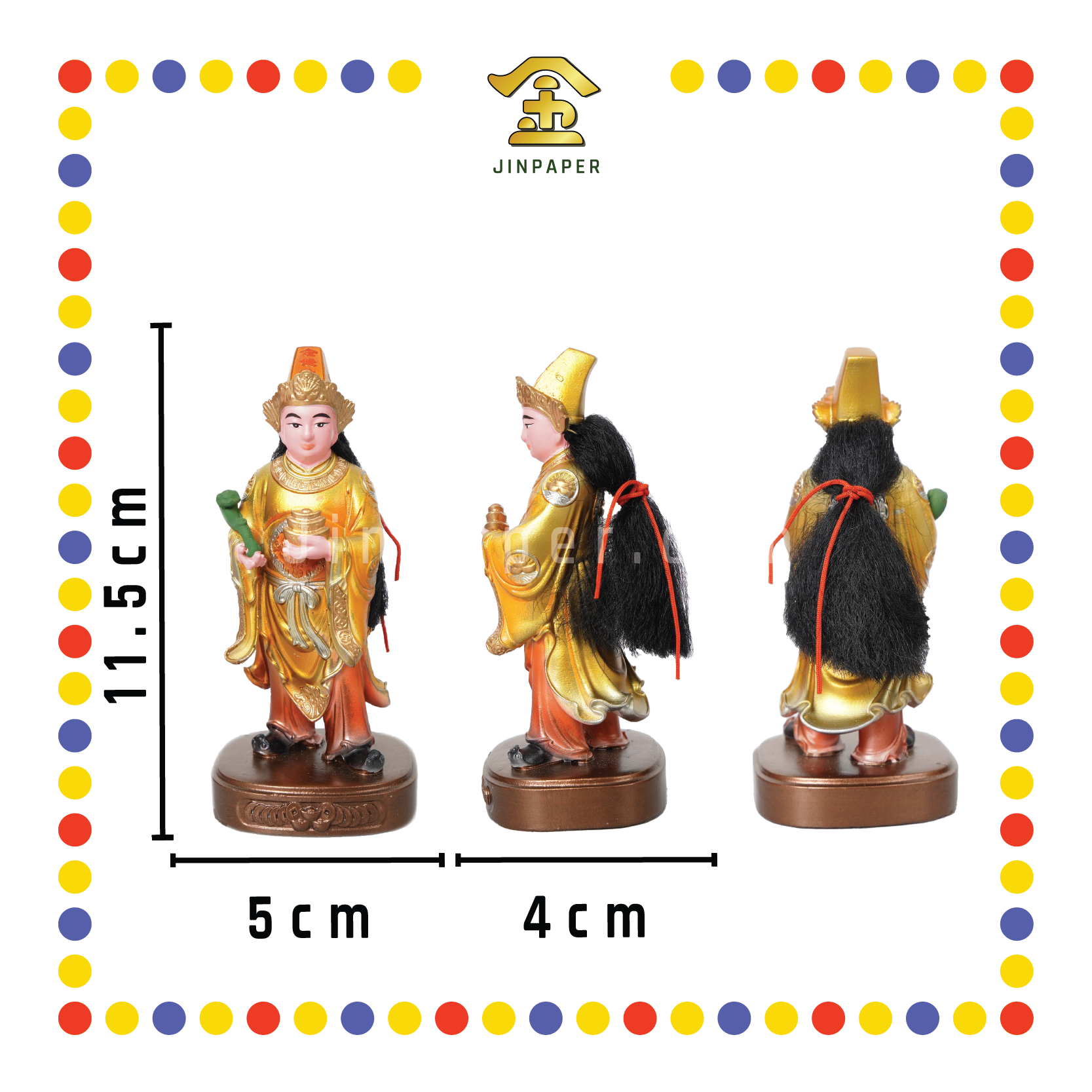 PRAYING STATUE 4寸 金缕彩站金钱伯