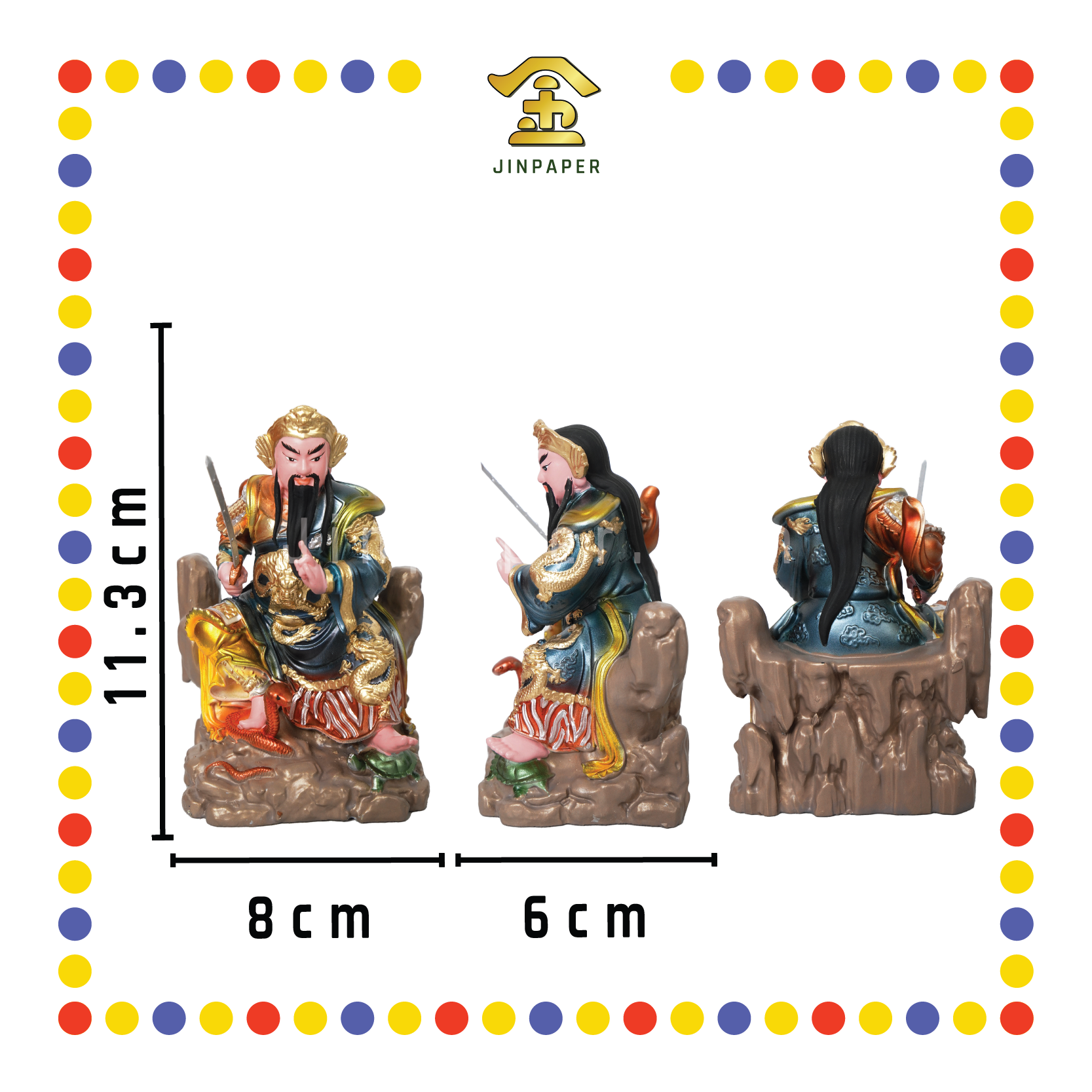 PRAYING STATUE 4寸 金缕彩坐山玄天上帝