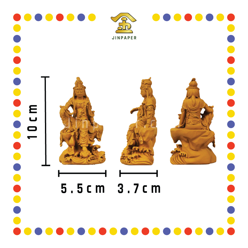 PRAYING STATUE 4寸 木色自在观音