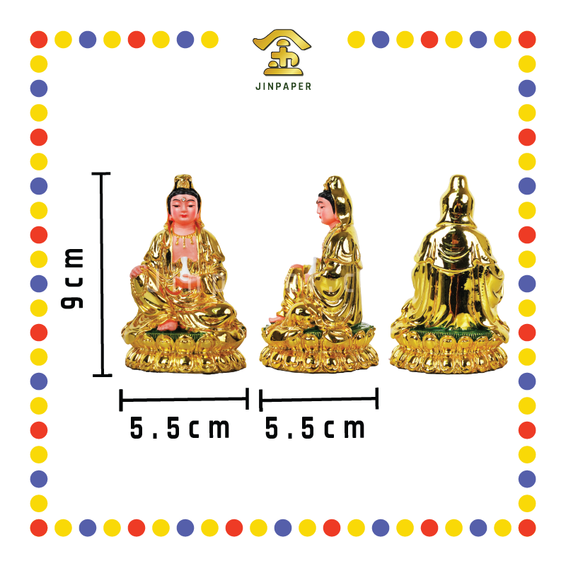 PRAYING STATUE 4寸 电金翘脚观音