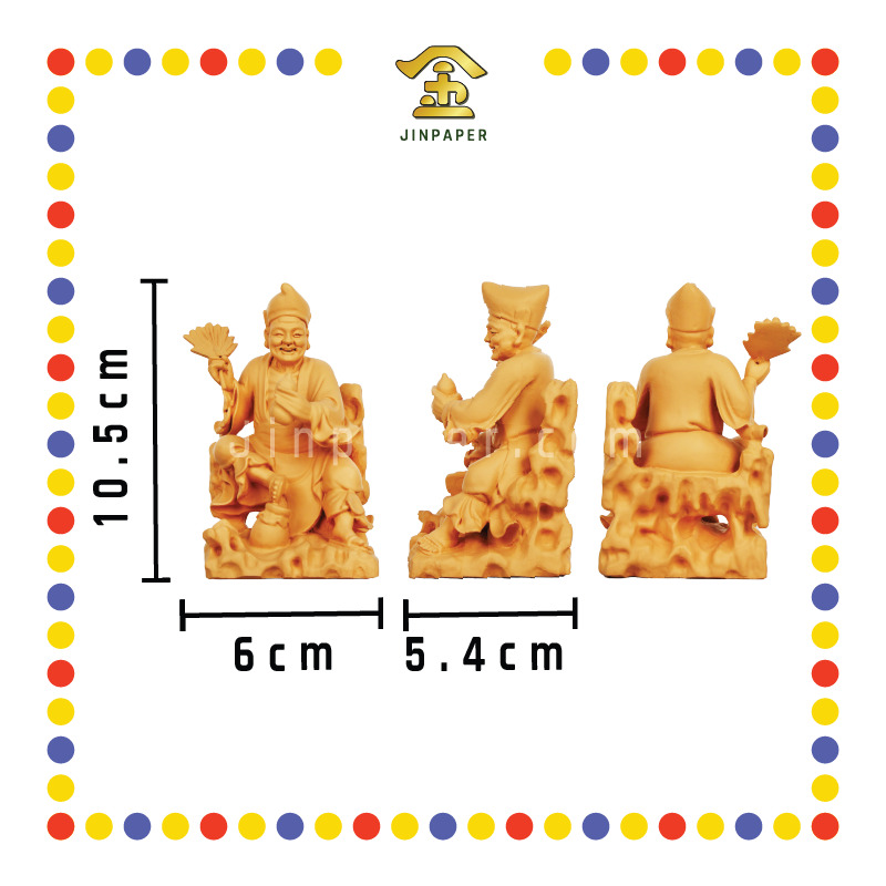 PRAYING STATUE 4寸 木色坐山济公