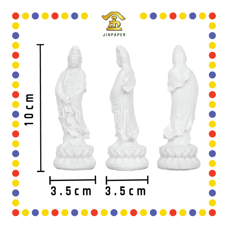 PRAYING STATUE 4寸 (小)站全白观音