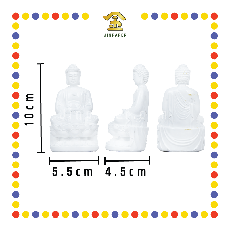 PRAYING STATUE 4寸 (小)坐全白如来佛