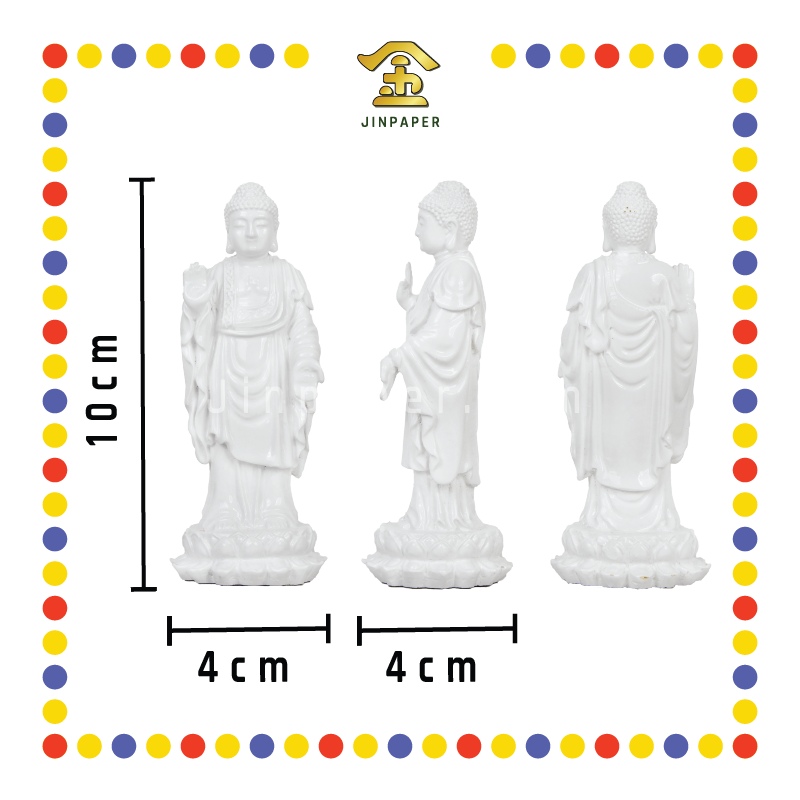 PRAYING STATUE 4寸 (小)站全白如来佛