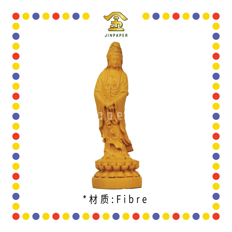 PRAYING STATUE 4寸 立木色观音(拿手珠)