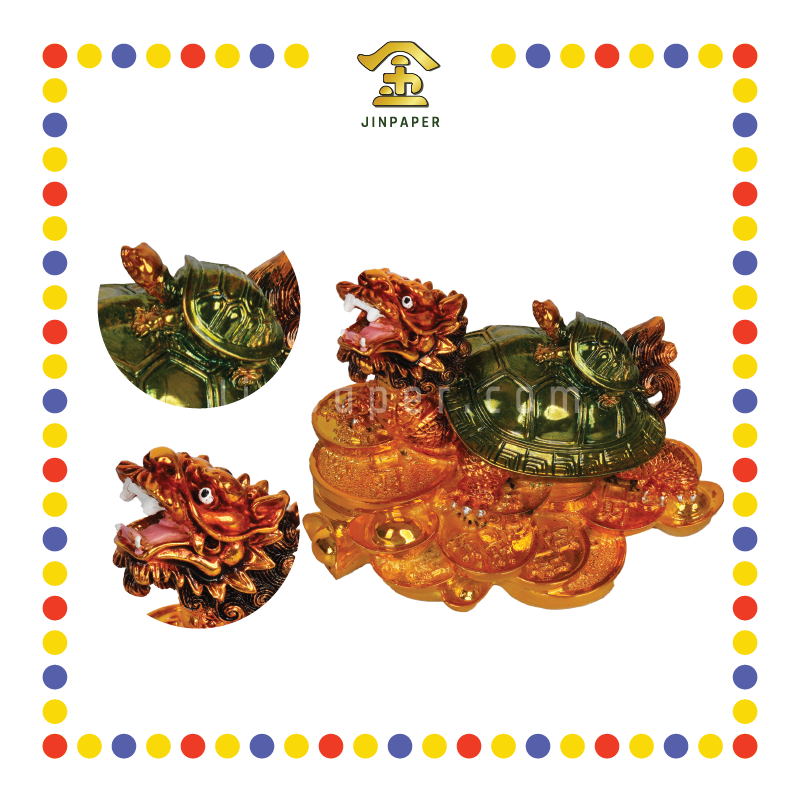 LUCKY GOODS 4寸 镀金龙头龟