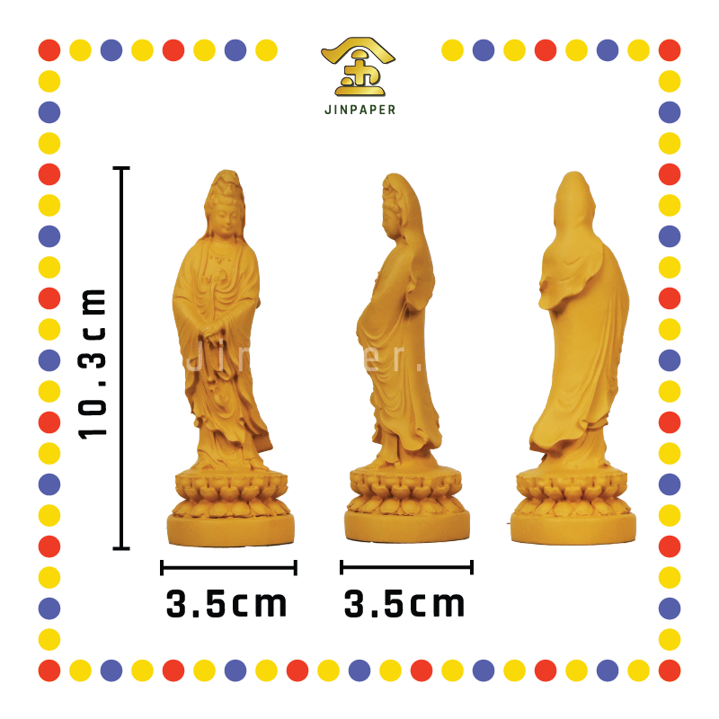 PRAYING STATUE 4寸 立木色观音(拿手珠)