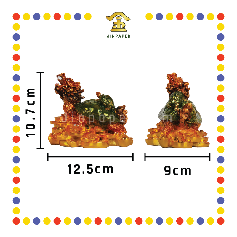 LUCKY GOODS 4寸 镀金龙头龟