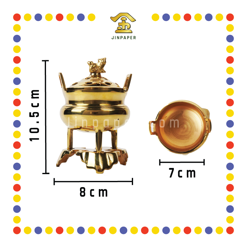 PRAYING CENSER 4号 铜光身宣炉 (香炉)